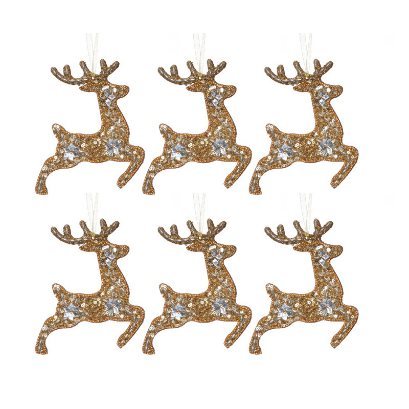 15cm Handmade Metal Animals Hanging Figurine Ornament, Gold