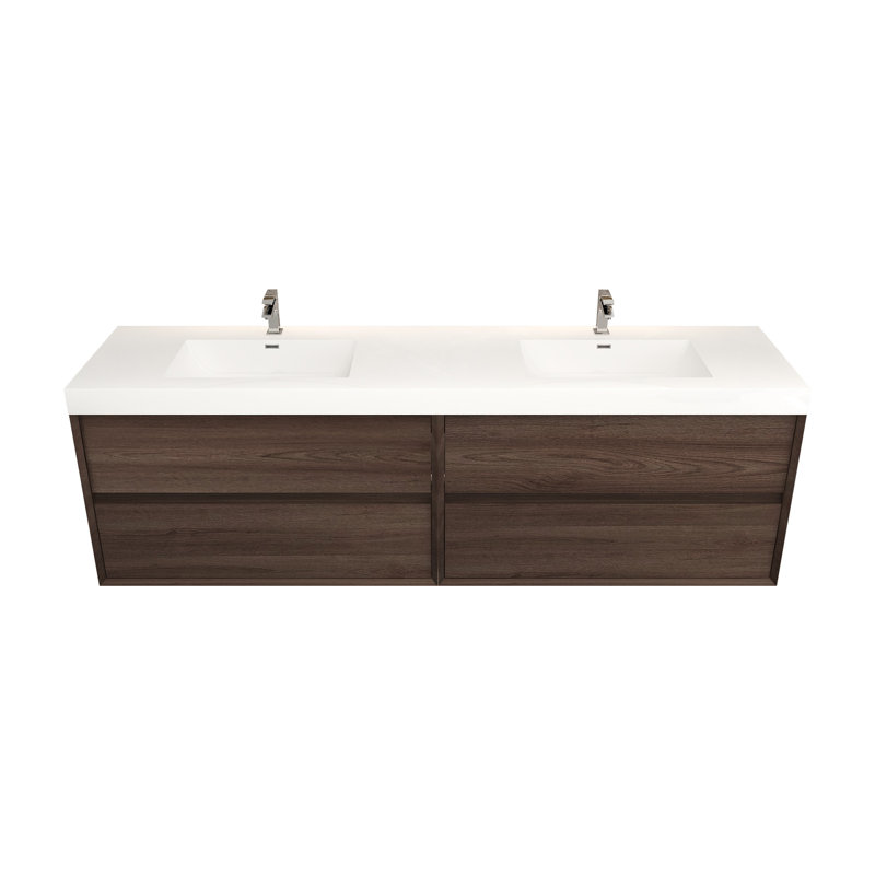 Ensemble de meuble-lavabo double 83 po, Chêne rouge