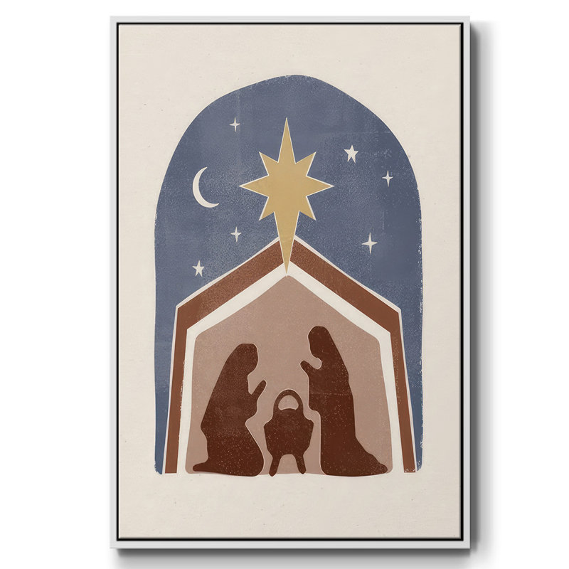 Boho Nativité I, reproduction d'art sur toile, H 41 po x l 27 po x P 1,5 po, Blanc