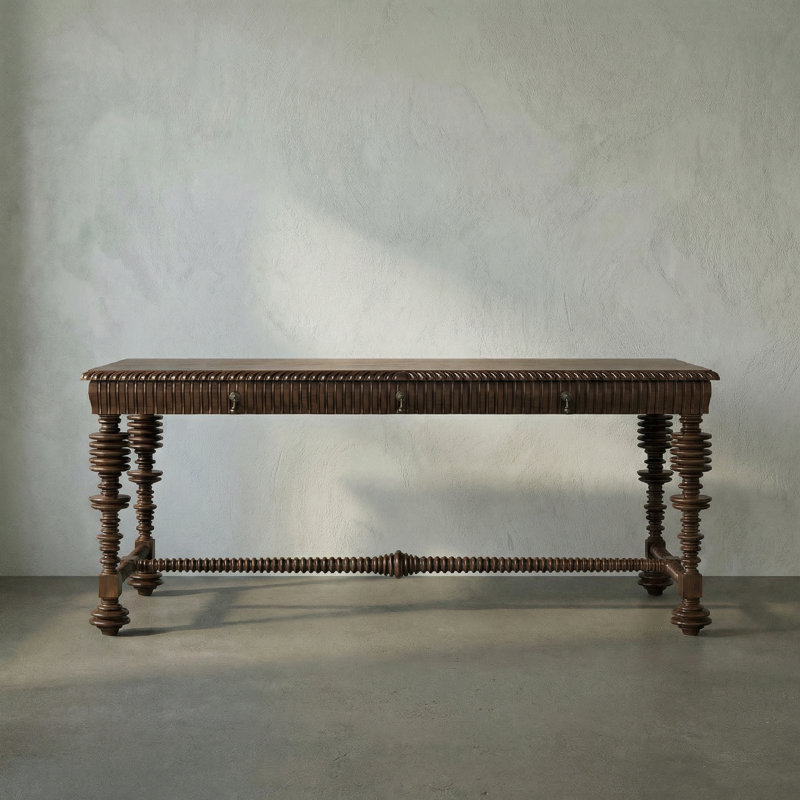 Portuguese Writing Desk, 31" H x 72" W x 32" D