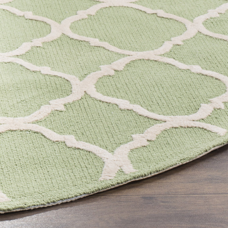 Fullerton Hand Hooked Cotton Pile Geometric Rug, Round 6'