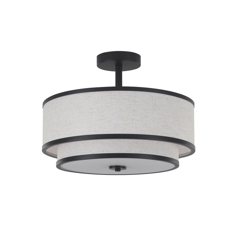 Luminaire moderne avec abat-jour en tissu (noir), Beige/noir