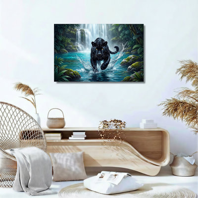 Ensemble de 1 tableau sur toile Panthère noire