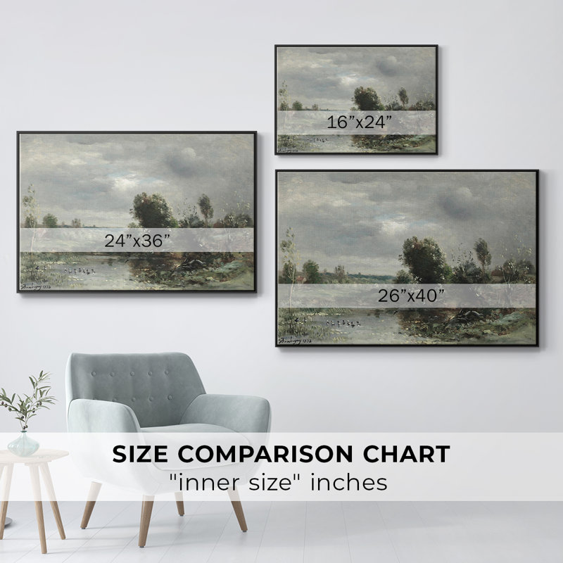 "Vintage Landscape - Dxxxi" sur toile, Toile avec cadre flottant noir, H 17 po x l 25 po