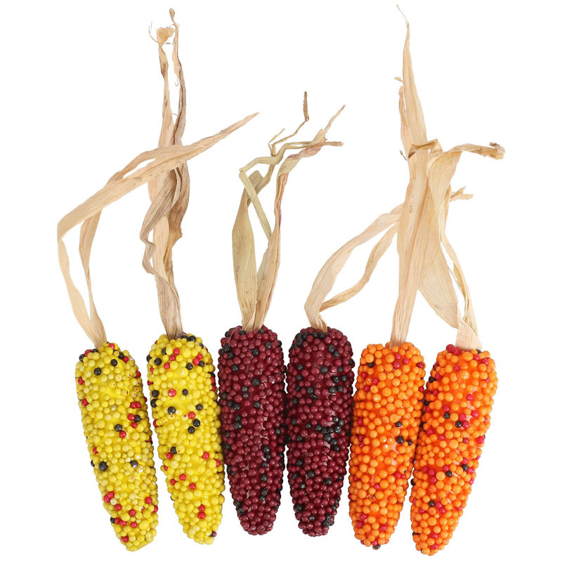 6-Pack Artificial Corn Fake Corn Ornament Harvest Decoration -Thanksgiving, Fall, Home Decor