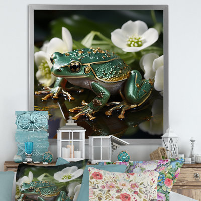 " Green Frog On Glass Effect "