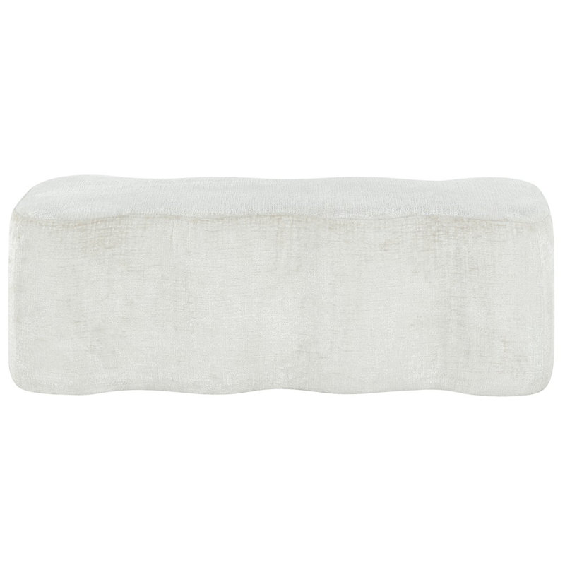 Jacqualessa Chenille Bench, Cream Chenille