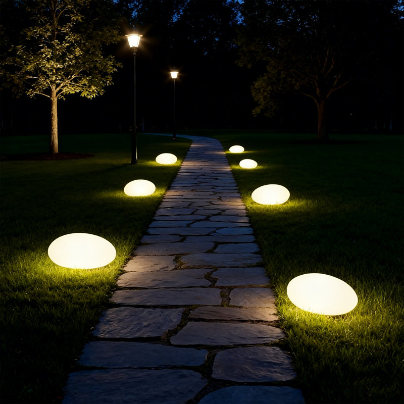 Lampe en forme de pavé Glow avec 16 couleurs (lumière DEL intégrée à changement de couleur à énergie solaire intégrée)