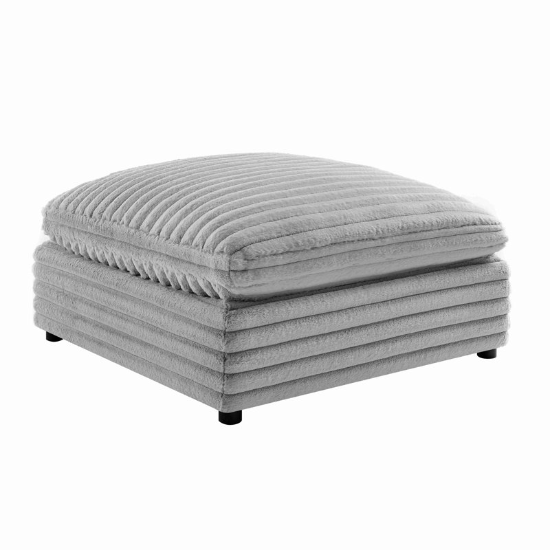 Jenny Plush Polyester 40 In. Square Ottoman
