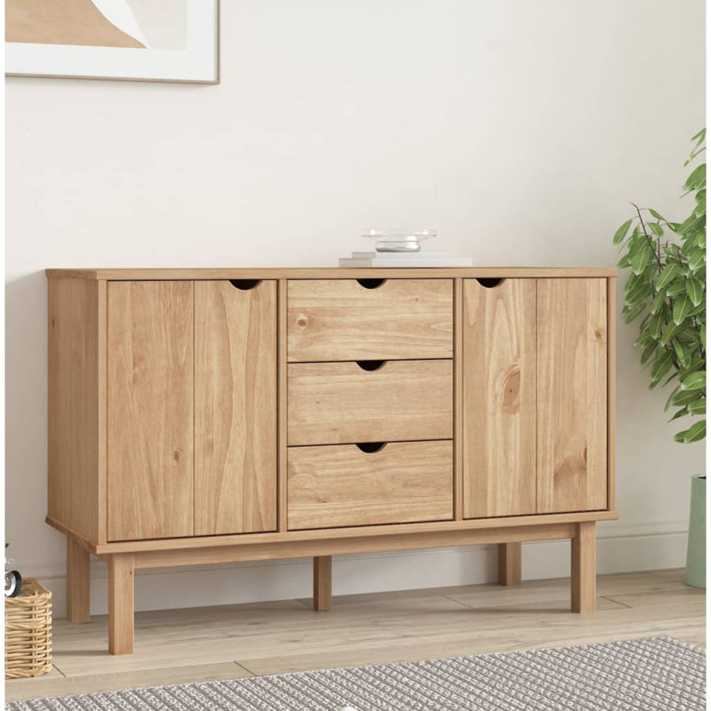 Pleasanton Sideboard OTTA 113.5x43x73 cm Solid Wood Pine, Brown