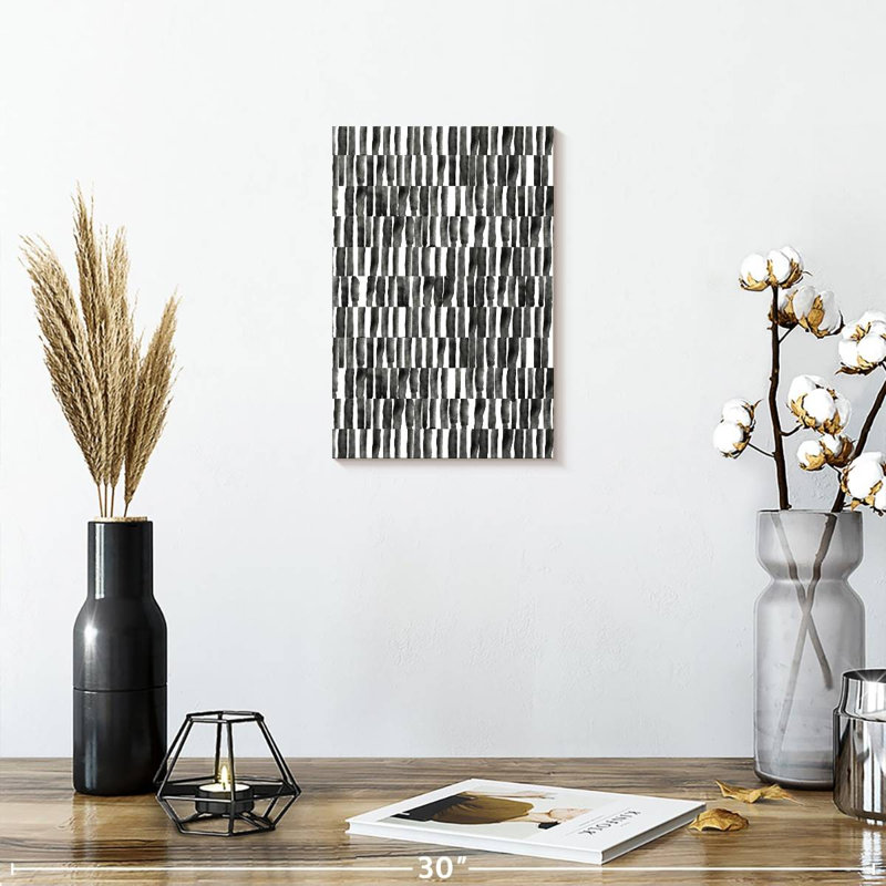 B And W Stripes, 12" H x 8" W