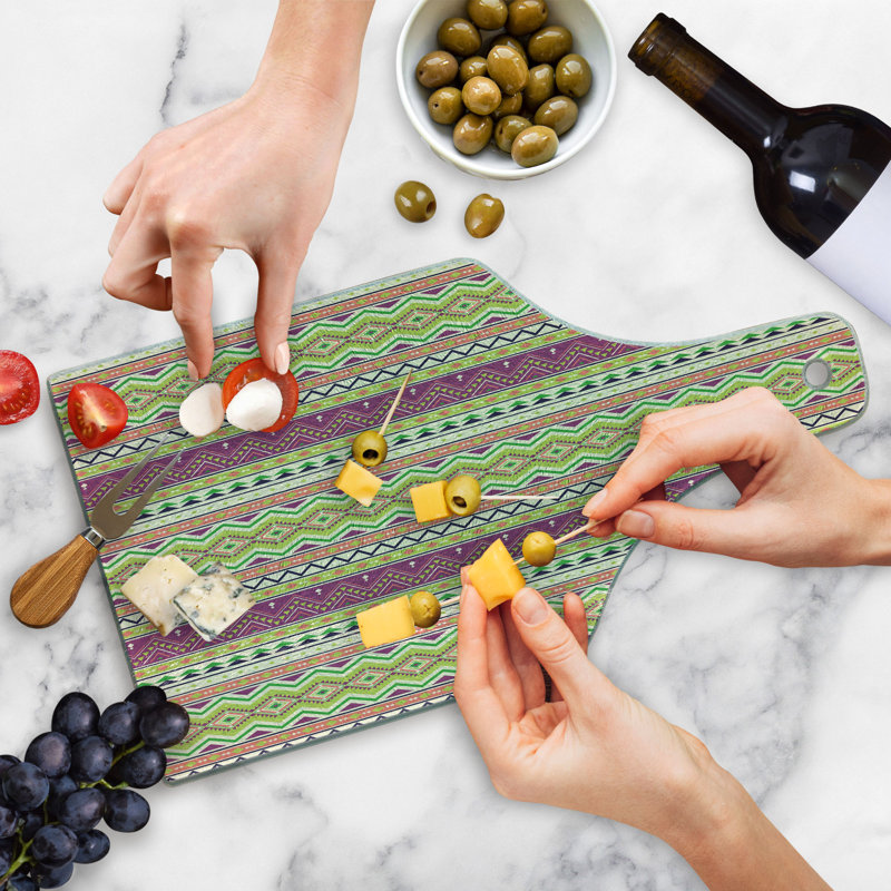 Multicolore planche à découper en verre trempé Ambesonne Aztec