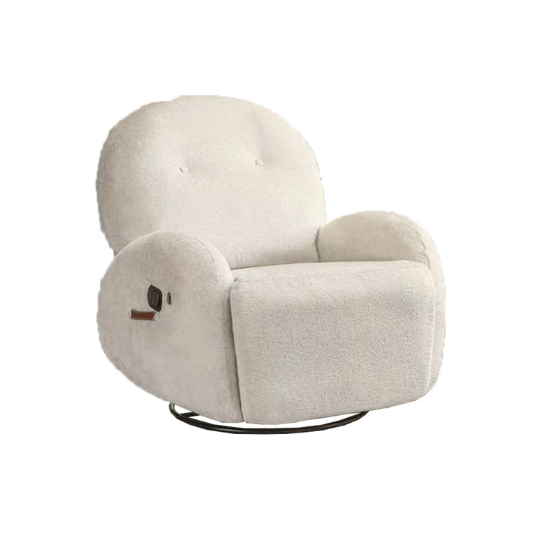 Sasia Upholstered Recliner, Beige Polyester Blend