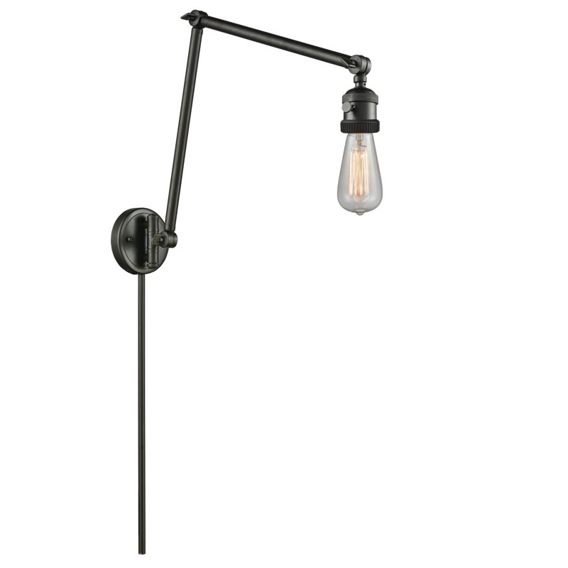 Lampe murale avec bras pivotant double 1 lumière Allaryce, Bronze huilé, Ampoule non incluse