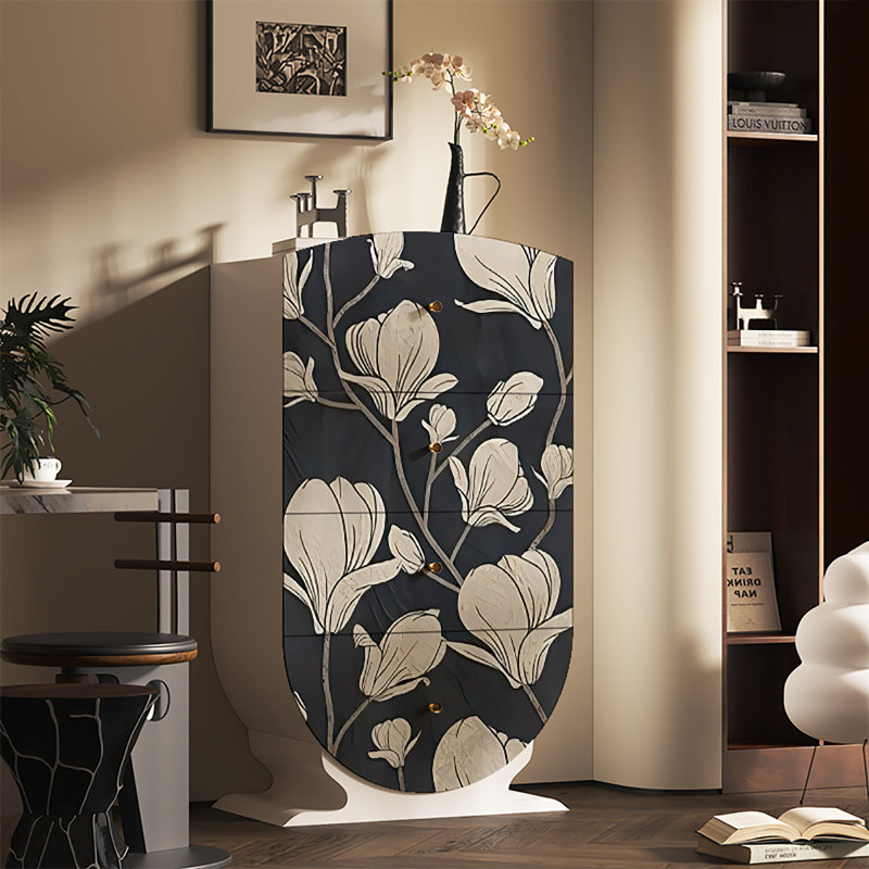 French locker decorative cabinet in living room, White