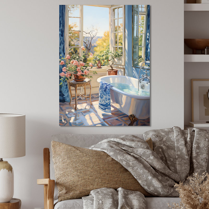 Bathroom Serenity Vi - Art mural en métal pour salle de bain, H 32 po x l 16 po x P 1 po