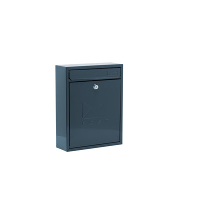 Compact Wall Mounted Galvanised Steel Lockable Weatherproof Post Box - 26x33x9cm