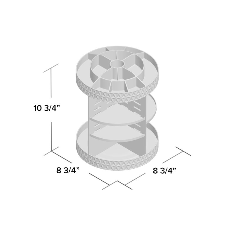Clear Rotating Multi-Tier Cosmetic Organizer with Divided Slots