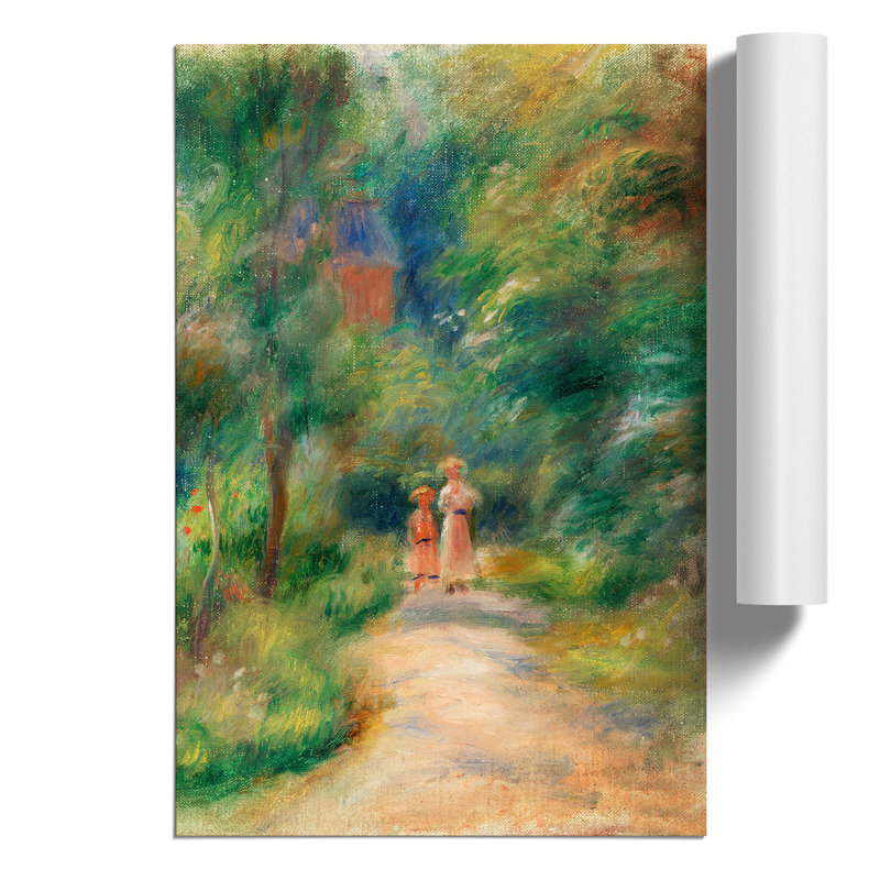 Two Figures on a Path by Pierre Auguste Renoir - Frameless Print, 59cm H x 42cm W x 0.1cm D