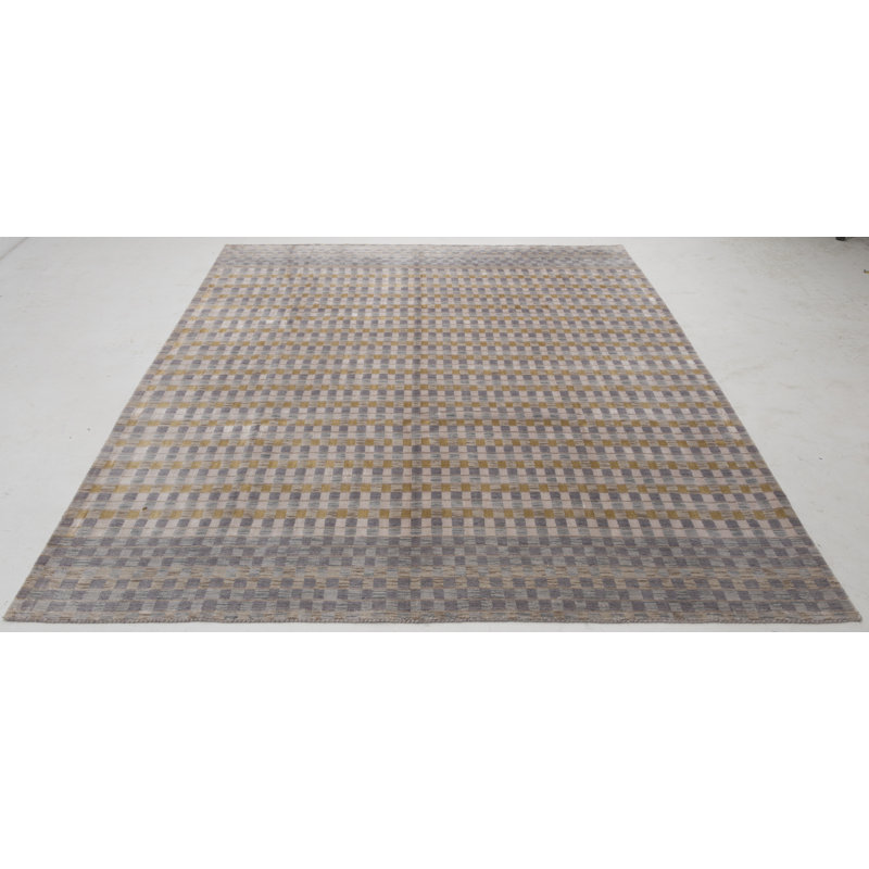 Hand Loomed Striped Area Rug in Yellow