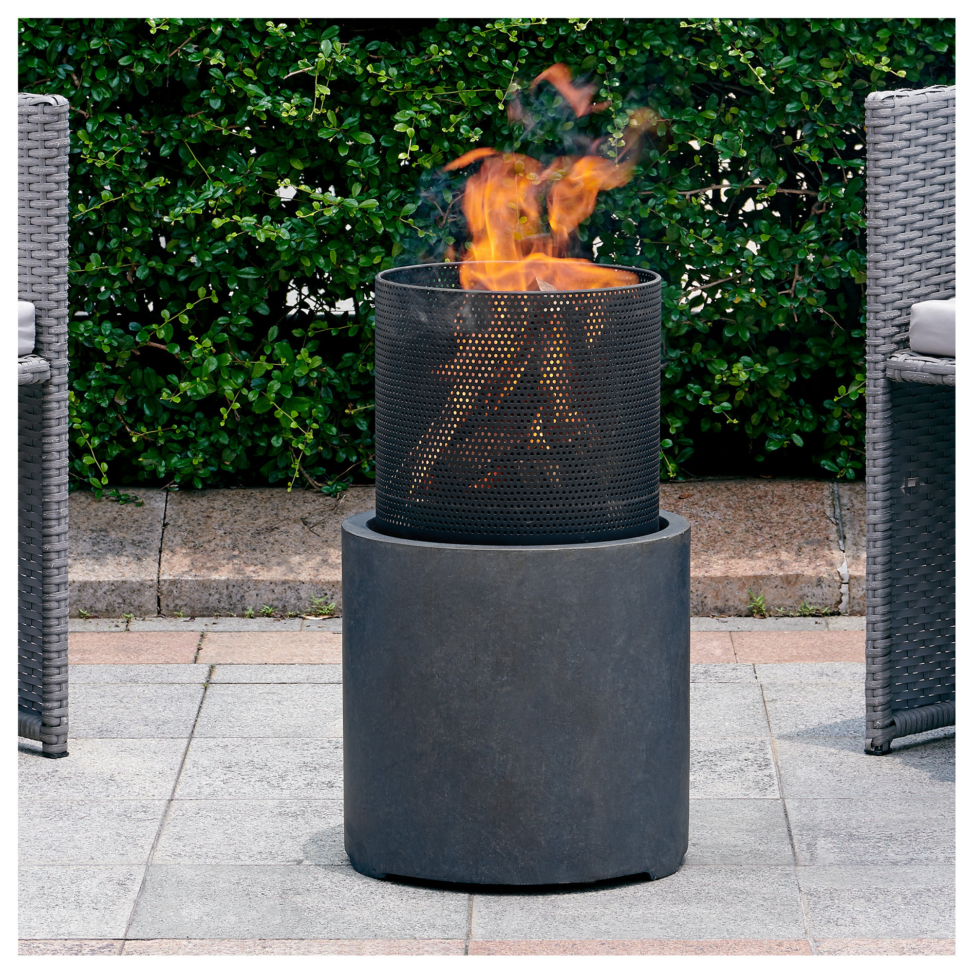 Sheridan Round Fire Pit, 21.62" H x 12.63" W x 12.63" D