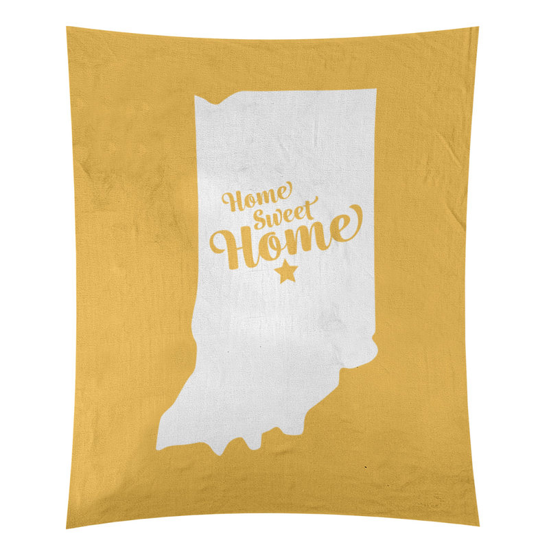 Tapisserie Home Sweet Indianapolis, H 27,5 po x l 37,5 po, Jaune