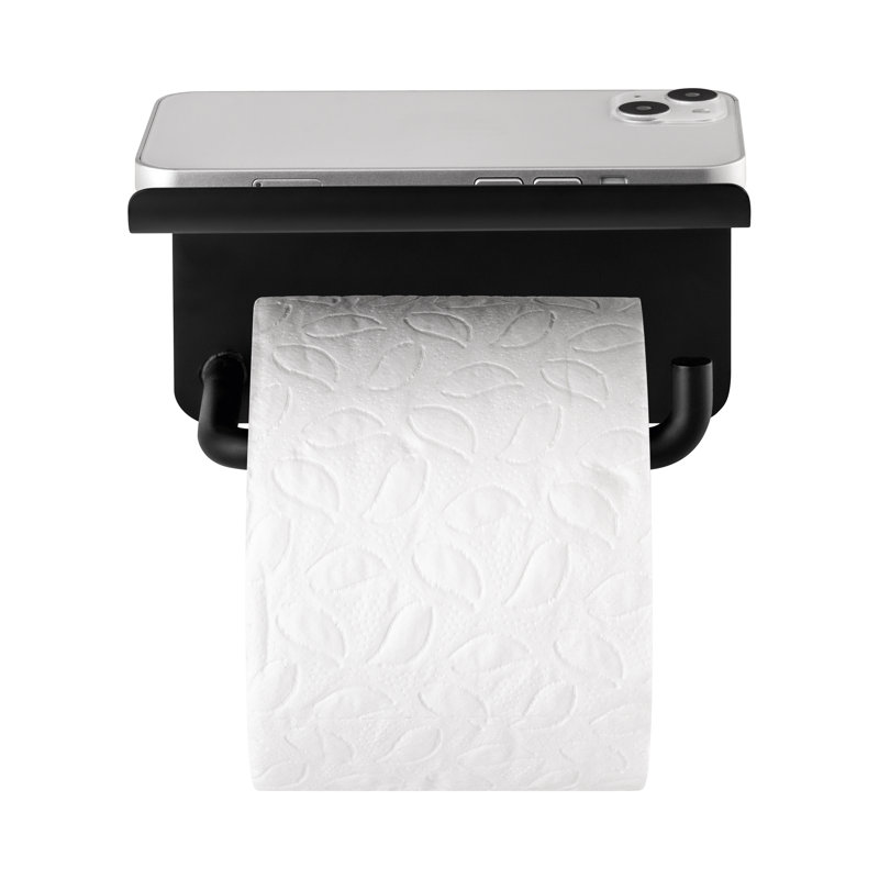 Modo Wall Mount Toilet Paper Holder, Matte Black