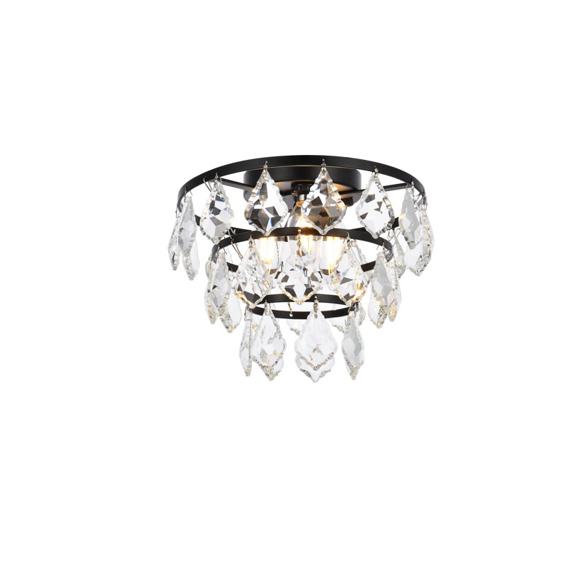 Plafonnier encastré 3 lumières Bryd, Noir, H 9 po x l 10 po x P 10 po