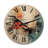 Teal Orange Bold Energy IV - Abstract Collages Oversized Wood Wall Clock-1462364587