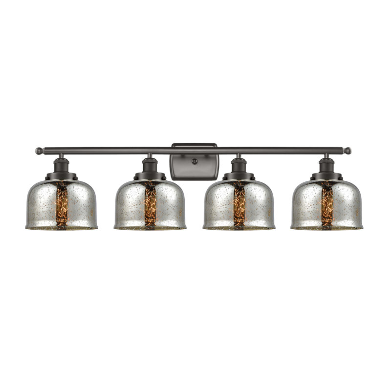 Barre d'éclairage de salle de bain à 4 lumières à intensité variable, Bronze huilé