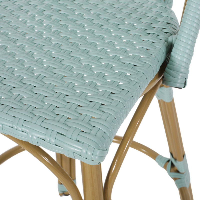 Ensemble de conversation d'extérieur 29,5 po, bleu sarcelle, rouille, pour barbecue, 29,5 po, finition et aluminium, ensemble de conversation de jardin