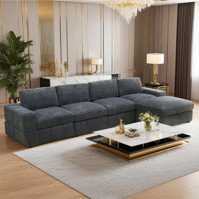 5-Piece Corduroy Modular Sectional Sofa