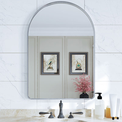 Arched Bathroom Mirror Vanity Wall Mirror,High-Strength Tempered Glass and Aluminum Alloy Framed French Cleat Mounted Wall & Bathroom Mirror