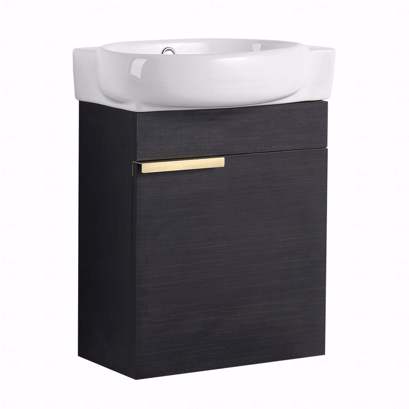 Meuble-lavabo à fermeture en douceur avec lavabo, Noir