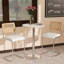 Ensemble de table de bar moderne en pierre frittée avec tabourets en faux rotin