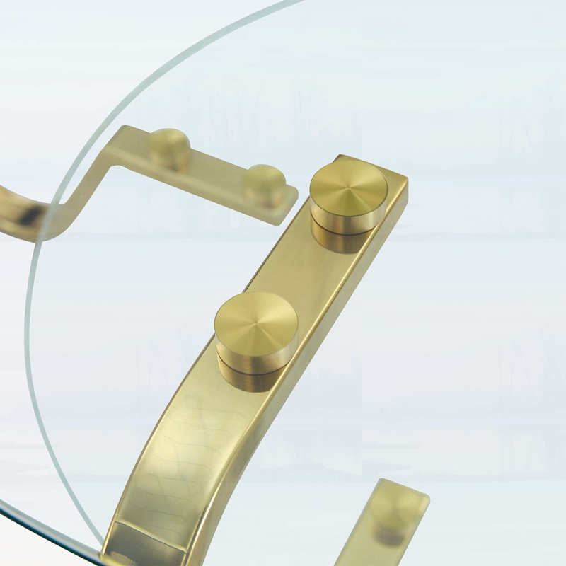 Table basse rétro en verre trempé à structure métallique minimaliste, élégante et polyvalente pour les salons modernes