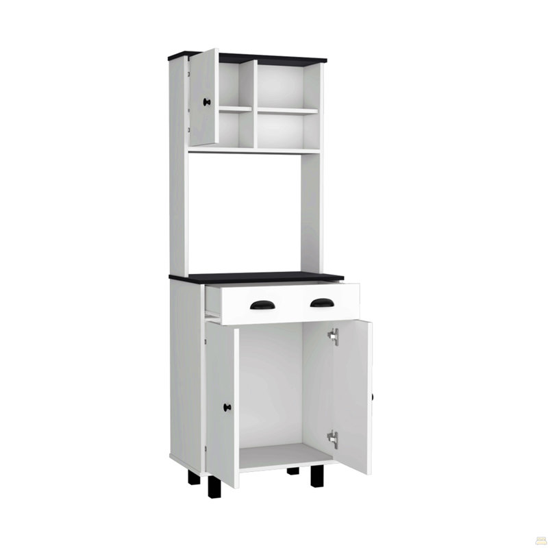 Kitchen Pantry, White/Black