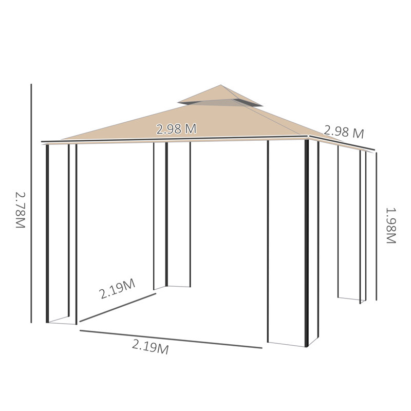 Mcclintock 3m x 3m Metal Patio Gazebo