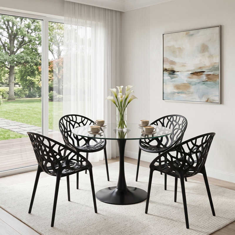 Chaise de salle à manger contemporaine, Noir