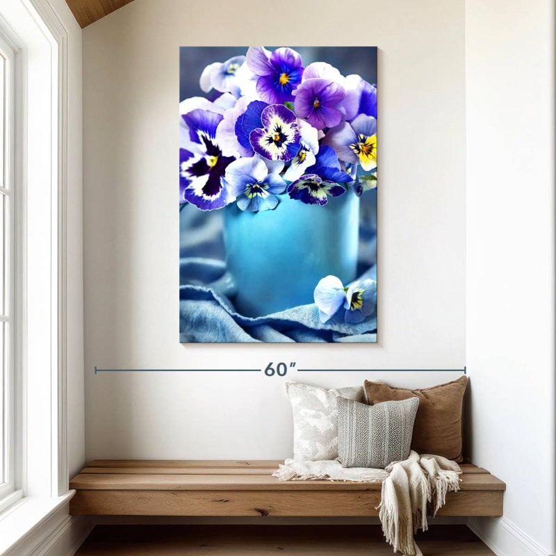 Harnek Pansies In A Vase, 48" H x 32" W
