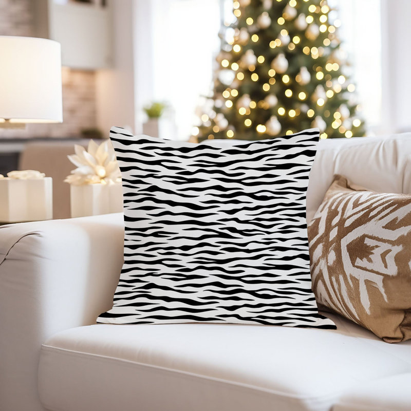 Animals Zebra Stripes Pattern II Pillow Cover, 18"H x 18"W