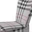 Chaise d'appoint rembourrée en velours à motif tartan à carreaux gris