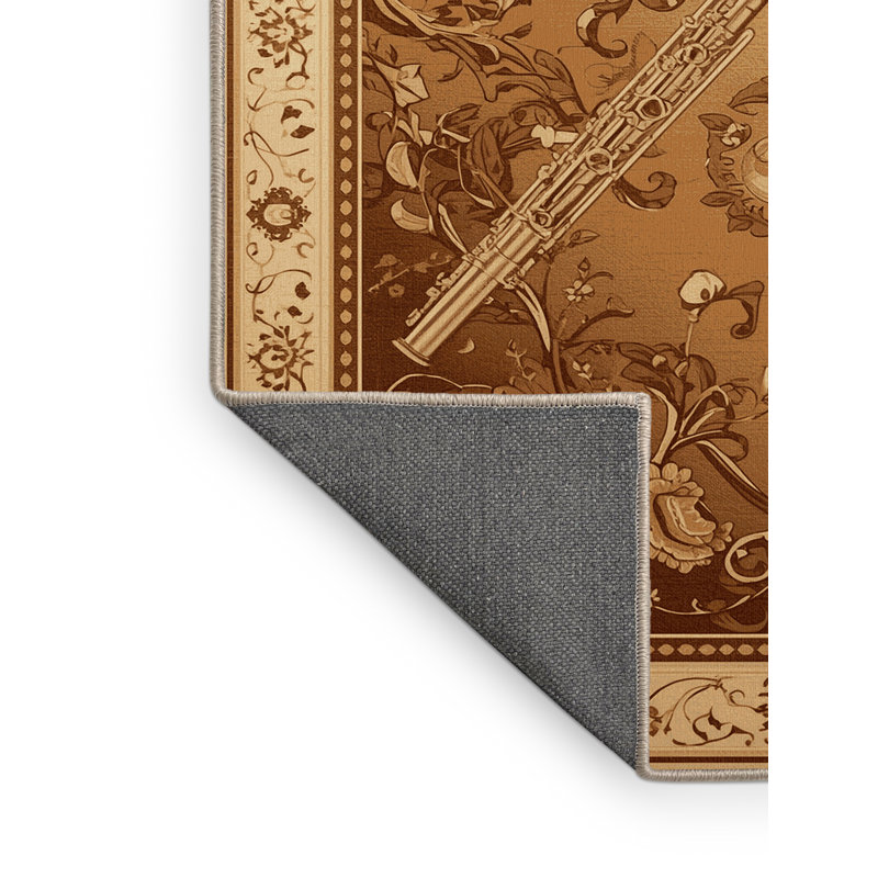 Tapis oriental brun doux et moelleux en flûte Forbell Classic, 5 x 7
