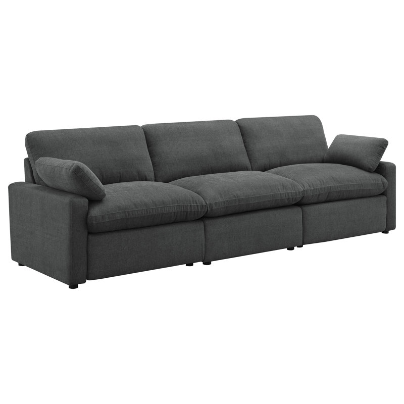 Canapé modulaire Roca gris foncé, Tissu gris foncé