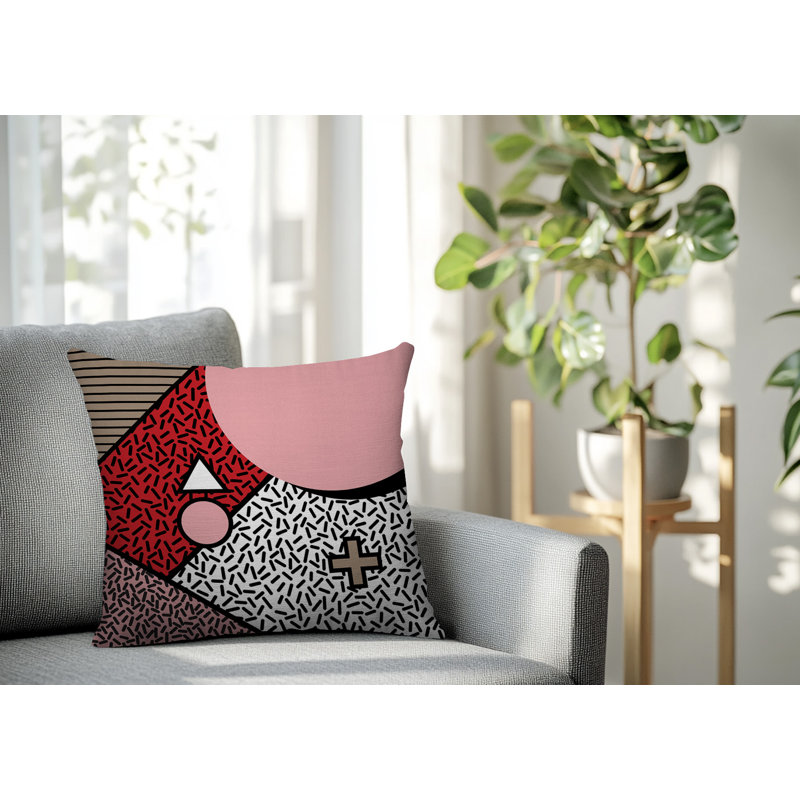 Oreiller carré réversible intérieur / extérieur Zestra, Carré 18 po