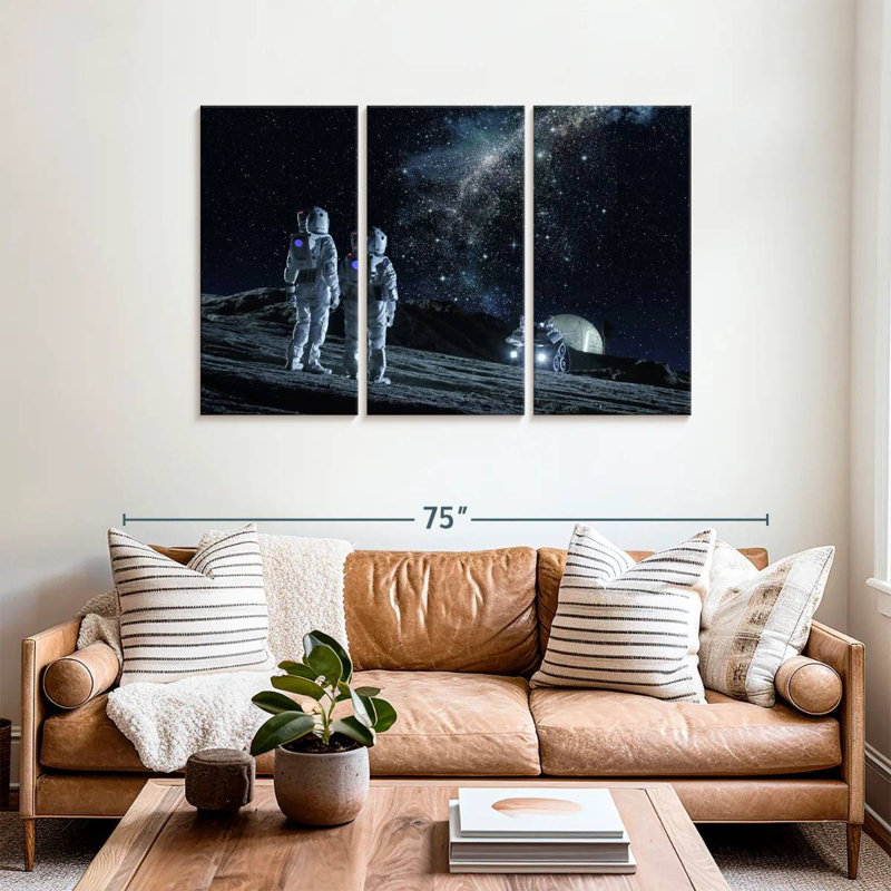 Oberle Lunar Base Astronauts, 36" H x 57" W