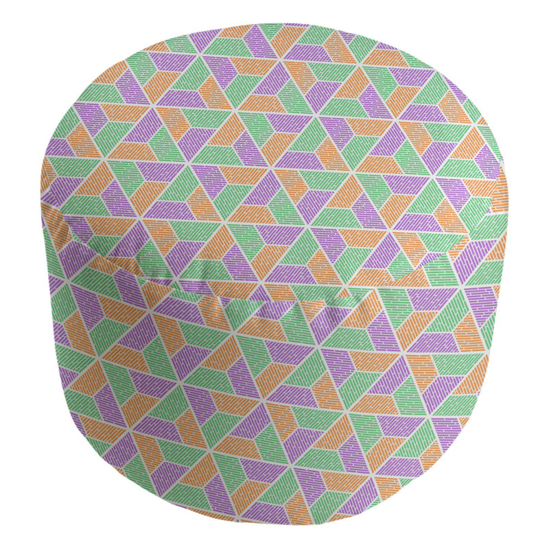 Avicia Upholstered Pouf, Dark Violet/Fern