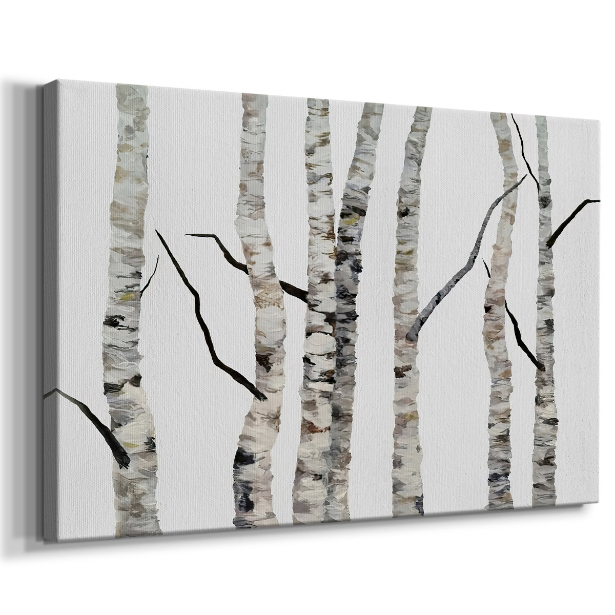 Ebern Designs Birch Trees II -Gallery Wrapped Cavas | Wayfair