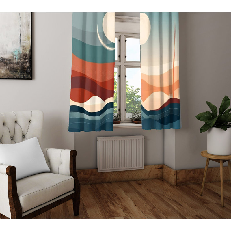 Paire de rideaux semi-transparents en polyester Beyhan, L 20 po x L 61 po