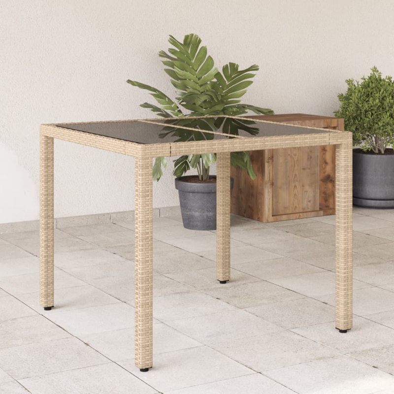 Phelix Square Outdoor Dining Table , 90cm cm W 90cm cm D, Beige